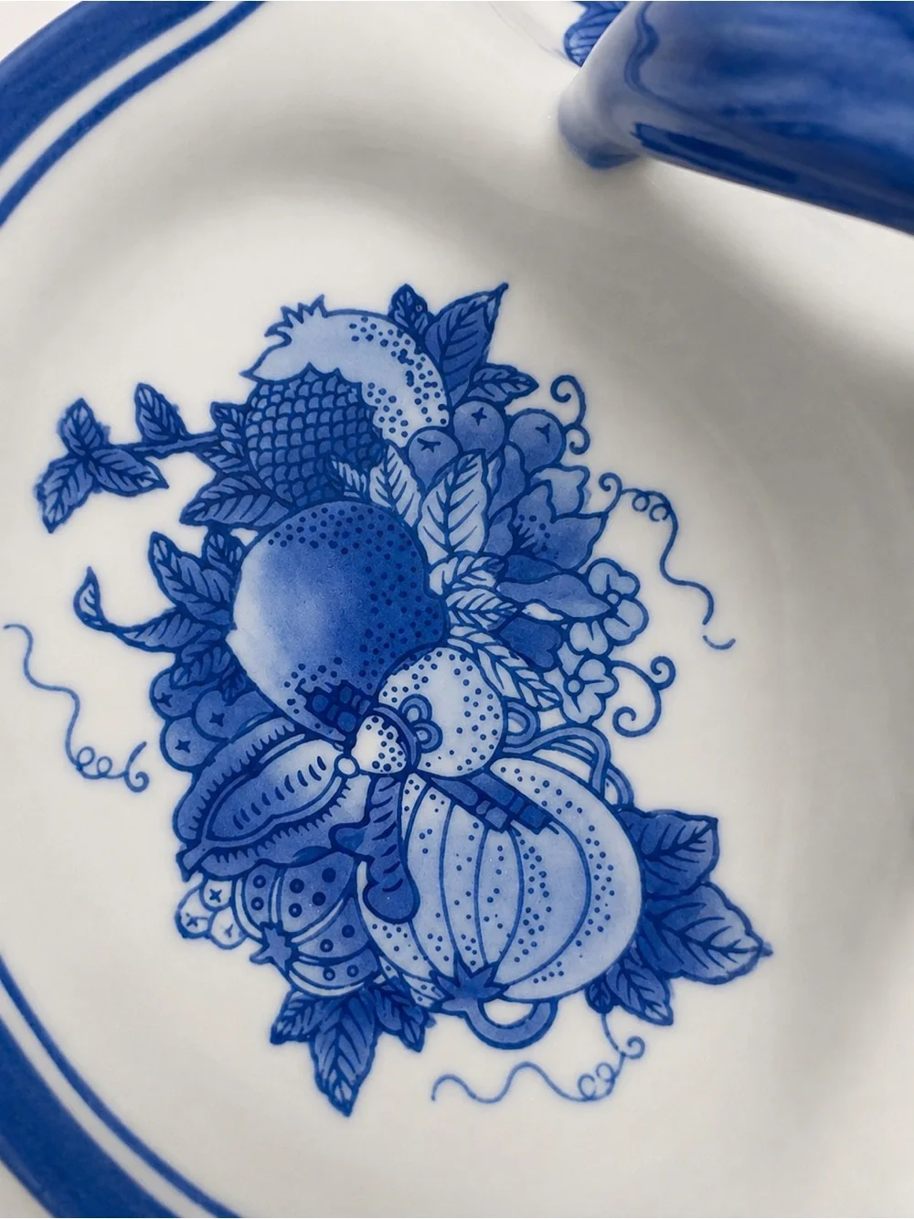 Vintage Nantucket Blue White Porcelain 3 Divided Snack Serving Relish Tray